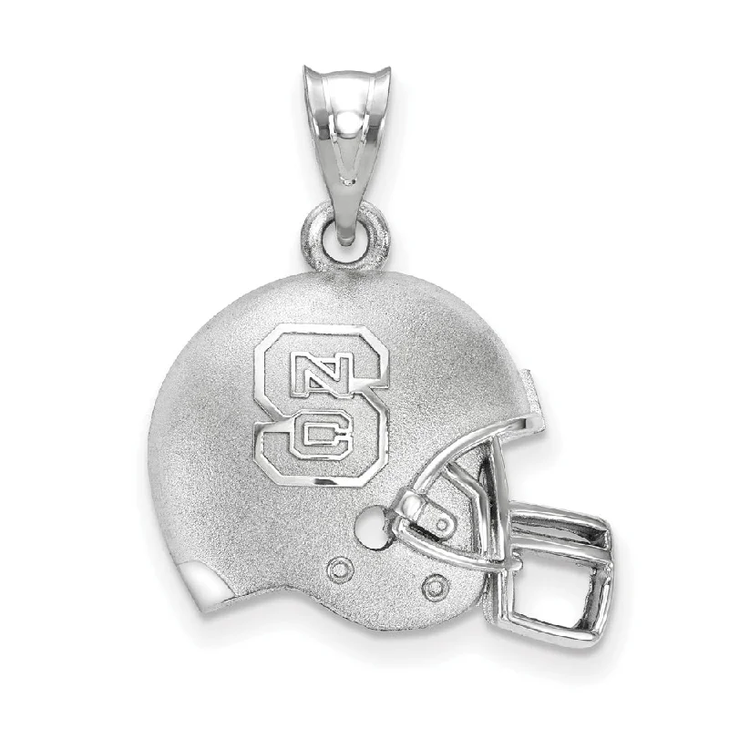 The Perfect Jewelry Piece At The Perfect Price Sterling Silver North Carolina State 3D Football Helmet w Logo Pendant The Perfect Jewelry Piece At The Perfect Price Sterling Silver North Carolina State 3D Football Helmet w Logo Pendant