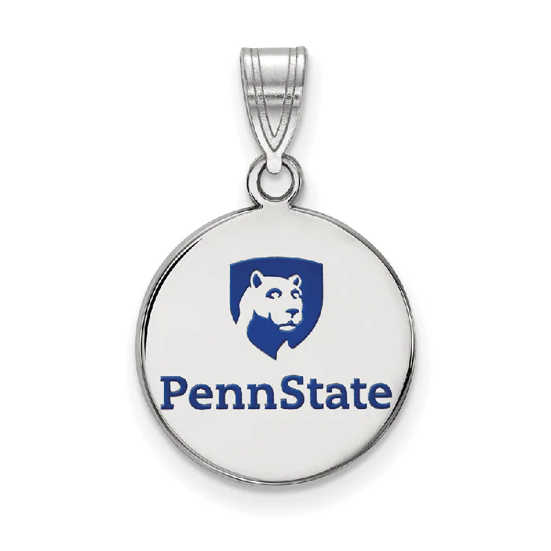 Eco-Friendly Sustainable Jewelry For Conscious Buyers Sterling Silver Penn State Medium Enamel Disc Pendant Eco-Friendly Sustainable Jewelry For Conscious Buyers Sterling Silver Penn State Medium Enamel Disc Pendant