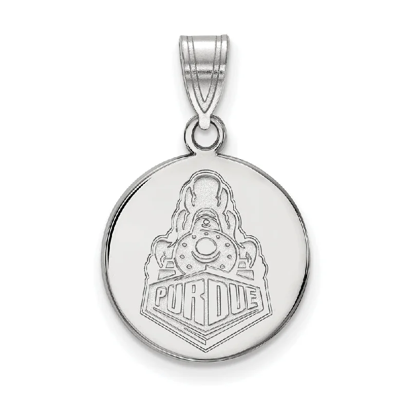 Trending Jewelry Now At Unbeatable Prices Sterling Silver Purdue Medium Logo Disc Pendant