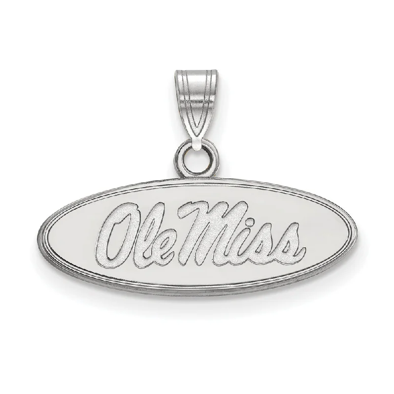 Elevate Your Outfit With Discounted Statement Jewelry Sterling Silver U. of Mississippi Small Oval 'Ole Miss' Pendant Elevate Your Outfit With Discounted Statement Jewelry Sterling Silver U. of Mississippi Small Oval 'Ole Miss' Pendant