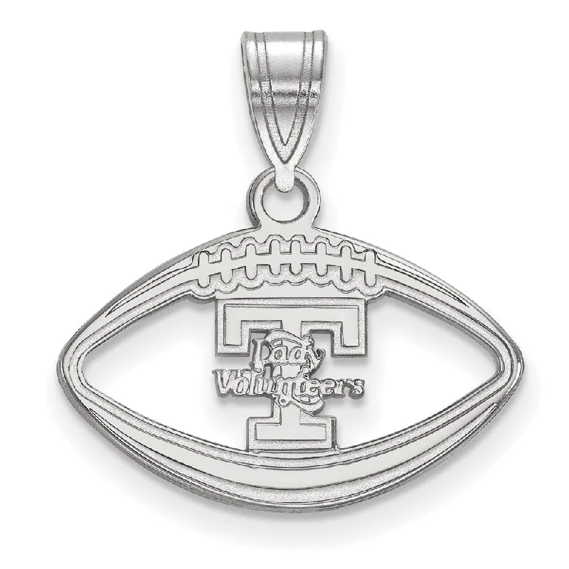 Elevate Your Jewelry Collection With Limited-Time Savings Sterling Silver U. of Tennessee 'T' Logo Football Pendant Elevate Your Jewelry Collection With Limited-Time Savings Sterling Silver U. of Tennessee 'T' Logo Football Pendant