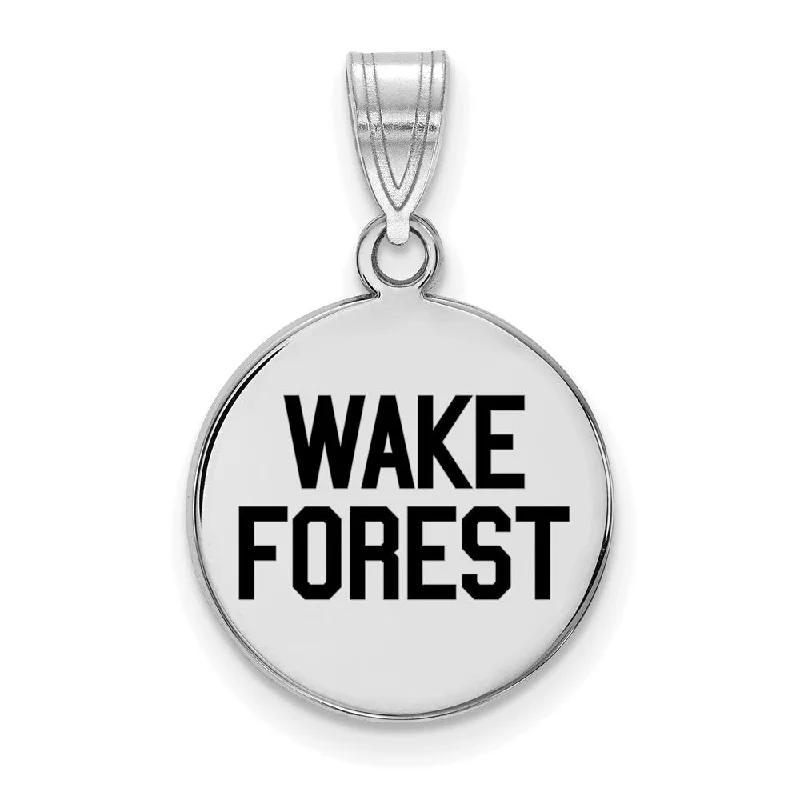 Personalized Engraved Jewelry For Meaningful Gifts Sterling Silver Wake Forest U. Medium Enamel Logo Disc Pendant Personalized Engraved Jewelry For Meaningful Gifts Sterling Silver Wake Forest U. Medium Enamel Logo Disc Pendant