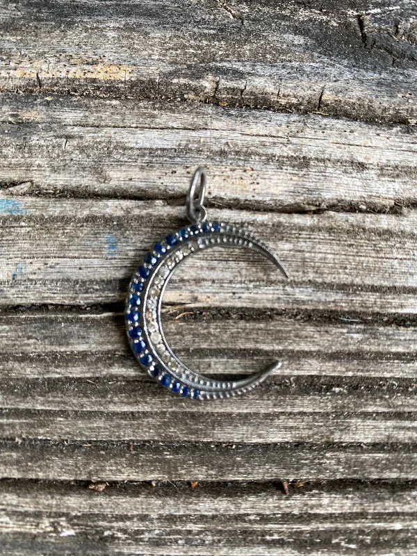 Jewelry Deals That Outshine The Rest Sapphire and Pave Diamond Crescent Moon Pendant Jewelry Deals That Outshine The Rest Sapphire and Pave Diamond Crescent Moon Pendant