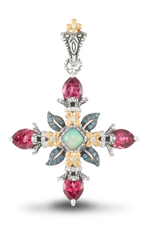 Special Deals On Handcrafted And Designer Jewelry Limited Edition Cross Pendant – Diamond, London Blue Topaz, Pink Garnet & Opal Special Deals On Handcrafted And Designer Jewelry Limited Edition Cross Pendant – Diamond, London Blue Topaz, Pink Garnet & Opal