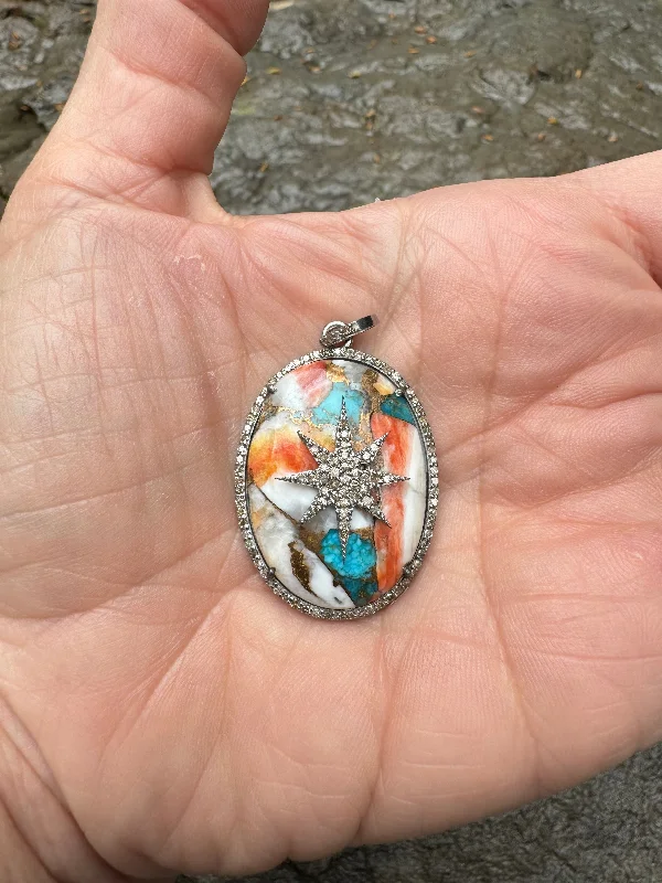 Elevate Your Jewelry Collection With Limited-Time Savings Spiny Turquoise Pendant with Diamond Starburst Pendant Elevate Your Jewelry Collection With Limited-Time Savings Spiny Turquoise Pendant with Diamond Starburst Pendant