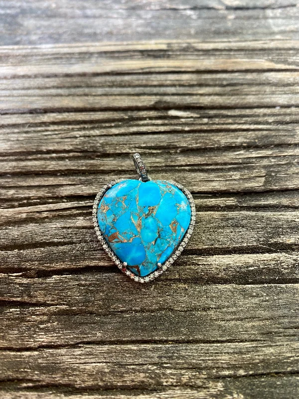 Make Your Outfit Shine With Discounted Jewelry Turquoise Puffy Pave Diamond Pendant Make Your Outfit Shine With Discounted Jewelry Turquoise Puffy Pave Diamond Pendant