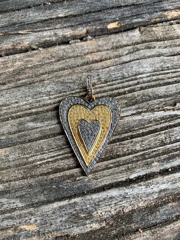 Fashion-Forward Jewelry At Incredible Prices Two Tone Pave Diamond Teardrop Heart Pendant Fashion-Forward Jewelry At Incredible Prices Two Tone Pave Diamond Teardrop Heart Pendant
