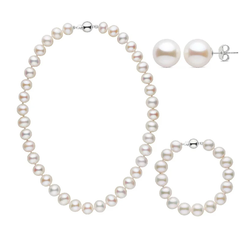Fashion-Forward Jewelry At Exclusive Discounts 16 Inch 3 Piece 9.5-10.5 mm AA+ White Freshwater Pearl Set Fashion-Forward Jewelry At Exclusive Discounts 16 Inch 3 Piece 9.5-10.5 mm AA+ White Freshwater Pearl Set