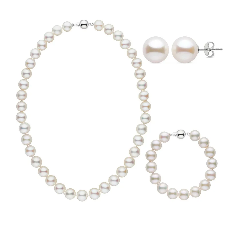 Shop Dazzling Jewelry At The Best Prices 16 Inch 3 Piece 9.5-10.5 mm AAA White Freshwater Pearl Set Shop Dazzling Jewelry At The Best Prices 16 Inch 3 Piece 9.5-10.5 mm AAA White Freshwater Pearl Set