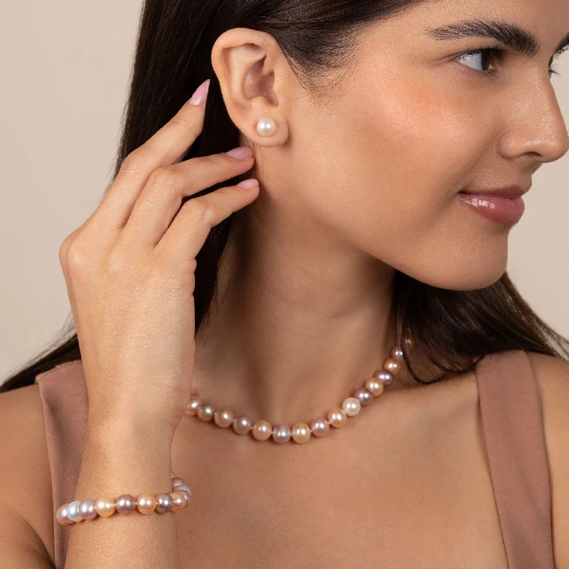Your Dream Jewelry At Dream Prices 16 Inch 3 Piece Set of 8.5-9.0 mm AA+ Multicolor Freshwater Pearls Your Dream Jewelry At Dream Prices 16 Inch 3 Piece Set of 8.5-9.0 mm AA+ Multicolor Freshwater Pearls