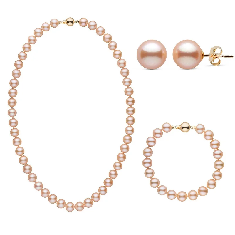Unmissable Discounts On Timeless Jewelry Pieces 18 Inch 3 Piece Set of 8.5-9.0 mm AAA Pink to Peach Freshwater Pearls Unmissable Discounts On Timeless Jewelry Pieces 18 Inch 3 Piece Set of 8.5-9.0 mm AAA Pink to Peach Freshwater Pearls