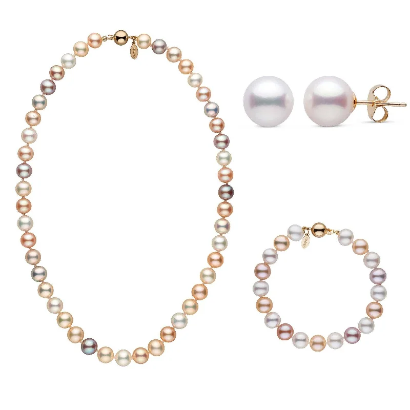 Classic And Modern Jewelry Styles On Sale 18 Inch 3 Piece 8.5-9.0 mm Freshadama Multicolor Freshwater Pearl Set Classic And Modern Jewelry Styles On Sale 18 Inch 3 Piece 8.5-9.0 mm Freshadama Multicolor Freshwater Pearl Set