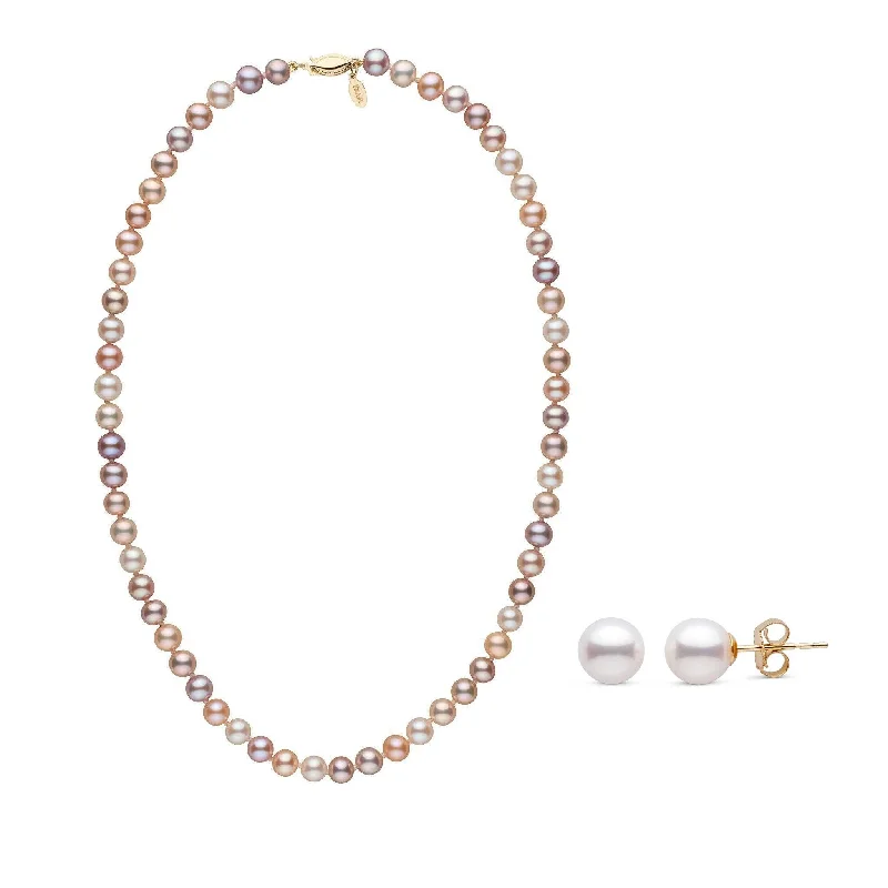 Timeless Elegance Now At Special Discounts 18 Inch 6.5-7.0 mm Multicolor Freshadama Pearl Necklace and Earring Set Timeless Elegance Now At Special Discounts 18 Inch 6.5-7.0 mm Multicolor Freshadama Pearl Necklace and Earring Set