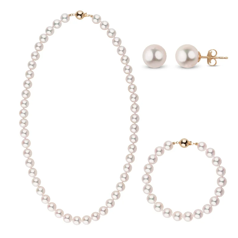 Best Jewelry Sale – Shop Exclusive Designs Now 8.0-8.5 mm AAA Bright White Silver Rose Tone Akoya Pearl 18 Inch Special 3 Piece Set Best Jewelry Sale – Shop Exclusive Designs Now 8.0-8.5 mm AAA Bright White Silver Rose Tone Akoya Pearl 18 Inch Special 3 Piece Set