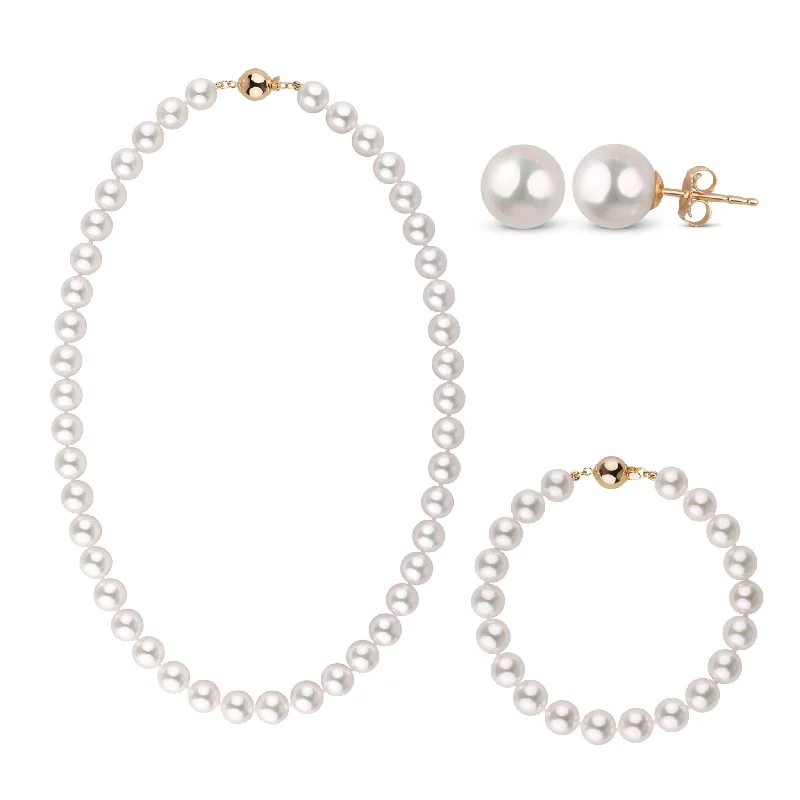 Luxury Jewelry Clearance – Shop Premium Styles Now 8.0-8.5 mm AAA Bright White Silver Tone Akoya Pearl 18 Inch 3 Piece Set Luxury Jewelry Clearance – Shop Premium Styles Now 8.0-8.5 mm AAA Bright White Silver Tone Akoya Pearl 18 Inch 3 Piece Set