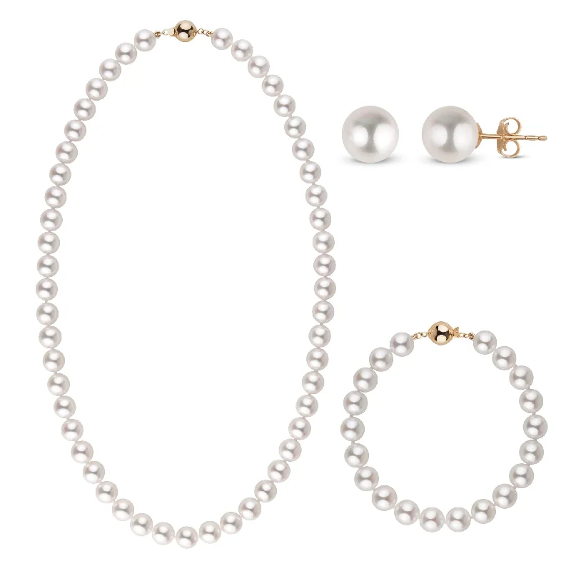 Flash Deals On Fine Jewelry – Shop Before It's Gone 8.0-8.5 mm AAA Bright White Silver Tone Akoya Pearl 18 Inch 3 Piece Set Flash Deals On Fine Jewelry – Shop Before It's Gone 8.0-8.5 mm AAA Bright White Silver Tone Akoya Pearl 18 Inch 3 Piece Set