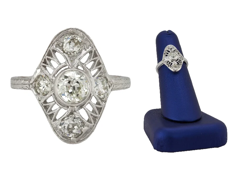 Jewelry Deals That Sparkle – Shop Today Antique Art Deco 14K White Gold 1.31ctw Old Mine Cut Diamond Filigree Ring Jewelry Deals That Sparkle – Shop Today Antique Art Deco 14K White Gold 1.31ctw Old Mine Cut Diamond Filigree Ring