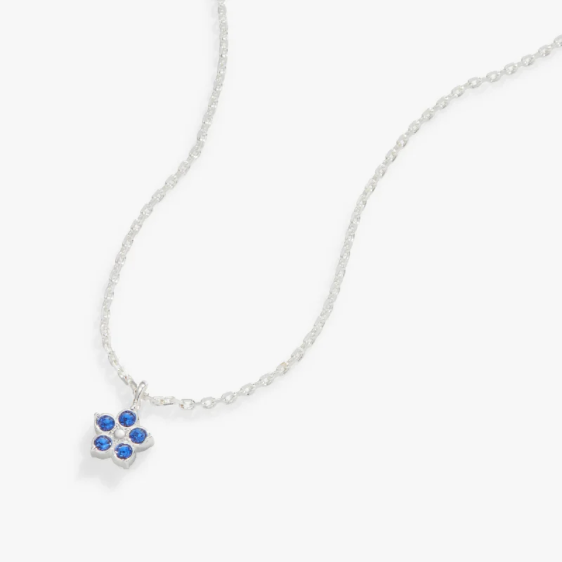 Delicate Crystal Jewelry For Sophisticated Charm Crystal Forget-Me-Not Flower Necklace, Adjustable Delicate Crystal Jewelry For Sophisticated Charm Crystal Forget-Me-Not Flower Necklace, Adjustable