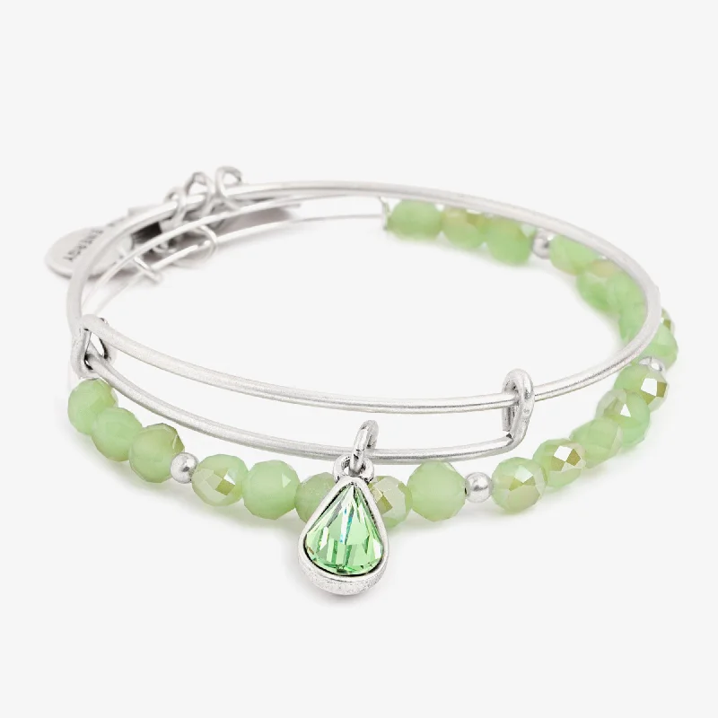 Shop Trending Jewelry With Exclusive Savings Crystal Infusion Strength Charm Bangle, Set of 2 Shop Trending Jewelry With Exclusive Savings Crystal Infusion Strength Charm Bangle, Set of 2
