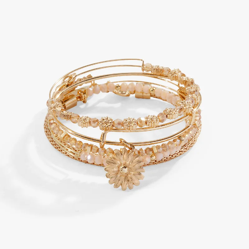 Elegant Jewelry, Affordable Luxury – Shop Now Daisy Charm Bangle Bracelet, Set of 5 Elegant Jewelry, Affordable Luxury – Shop Now Daisy Charm Bangle Bracelet, Set of 5