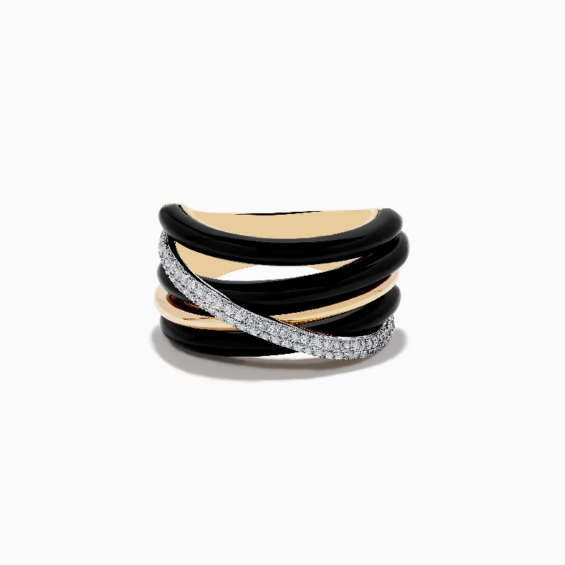 Exclusive Jewelry Bundles At Discounted Rates Eclipse 14K Yellow Gold Onyx and Diamond Crossover Ring Exclusive Jewelry Bundles At Discounted Rates Eclipse 14K Yellow Gold Onyx and Diamond Crossover Ring