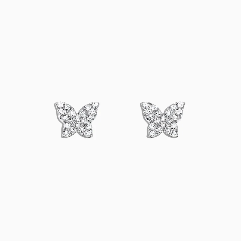 Exclusive Gemstone Jewelry At Special Prices Kidz 14K White Gold Diamond Butterfly Earrings, 0.13 TCW Exclusive Gemstone Jewelry At Special Prices Kidz 14K White Gold Diamond Butterfly Earrings, 0.13 TCW