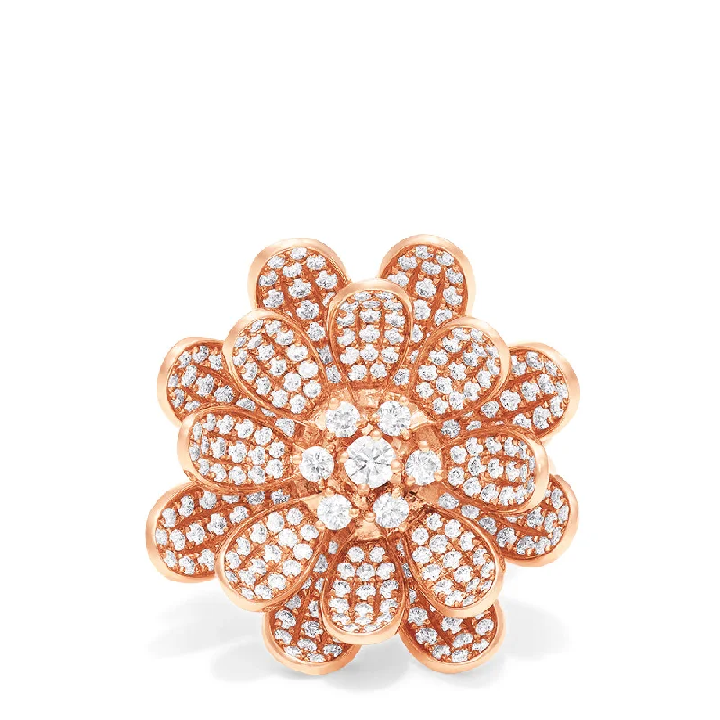 Timeless Elegance At Unbelievable Discounts Limited Edition 14K Rose Gold Diamond Moving Petals Ring, 1.73 TCW Timeless Elegance At Unbelievable Discounts Limited Edition 14K Rose Gold Diamond Moving Petals Ring, 1.73 TCW