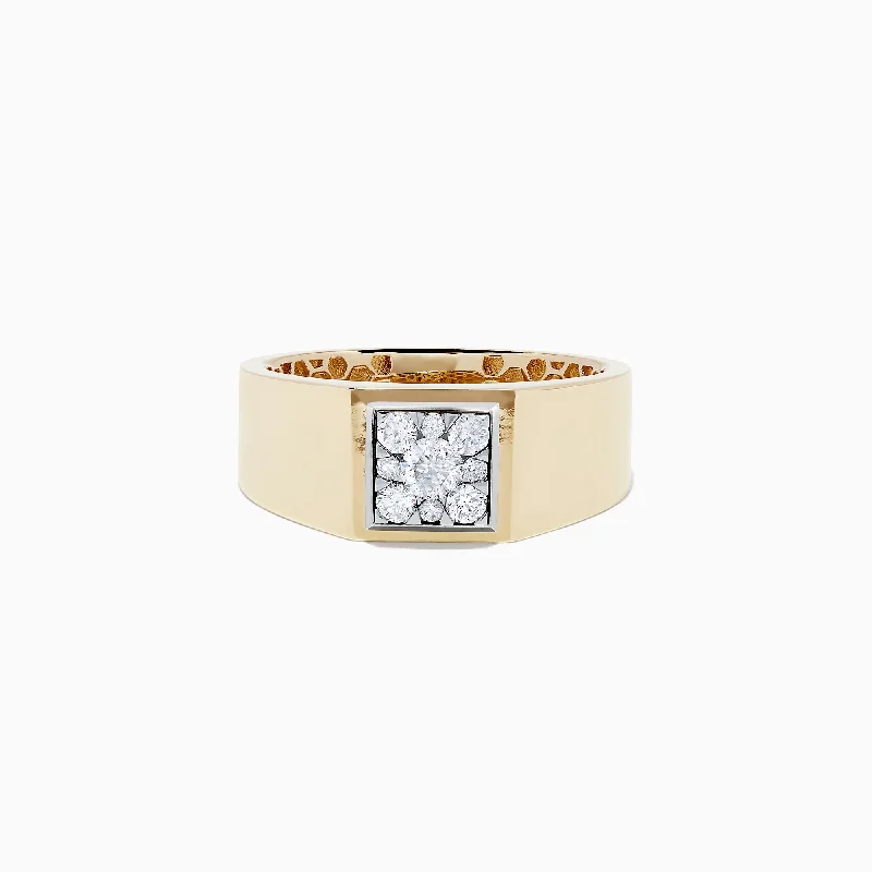Upgrade Your Jewelry Collection For Less Men's 14K Two Tone Gold Diamond Pinky Ring Upgrade Your Jewelry Collection For Less Men's 14K Two Tone Gold Diamond Pinky Ring