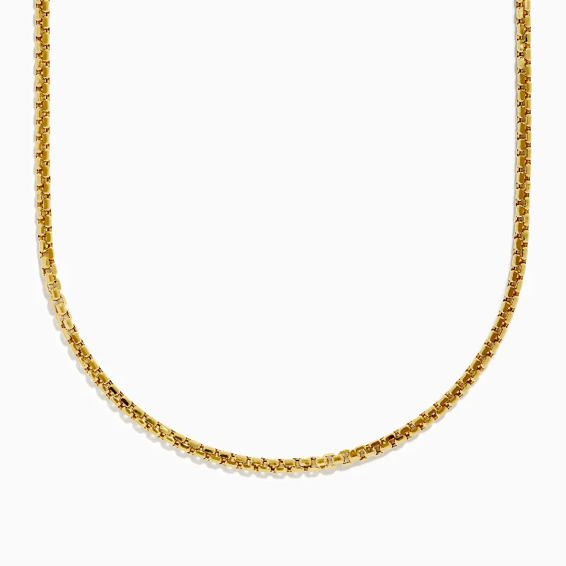 Customized Silver Jewelry For Unique Style Men's 14K Yellow Gold 22" Hollow Box Chain Customized Silver Jewelry For Unique Style Men's 14K Yellow Gold 22" Hollow Box Chain