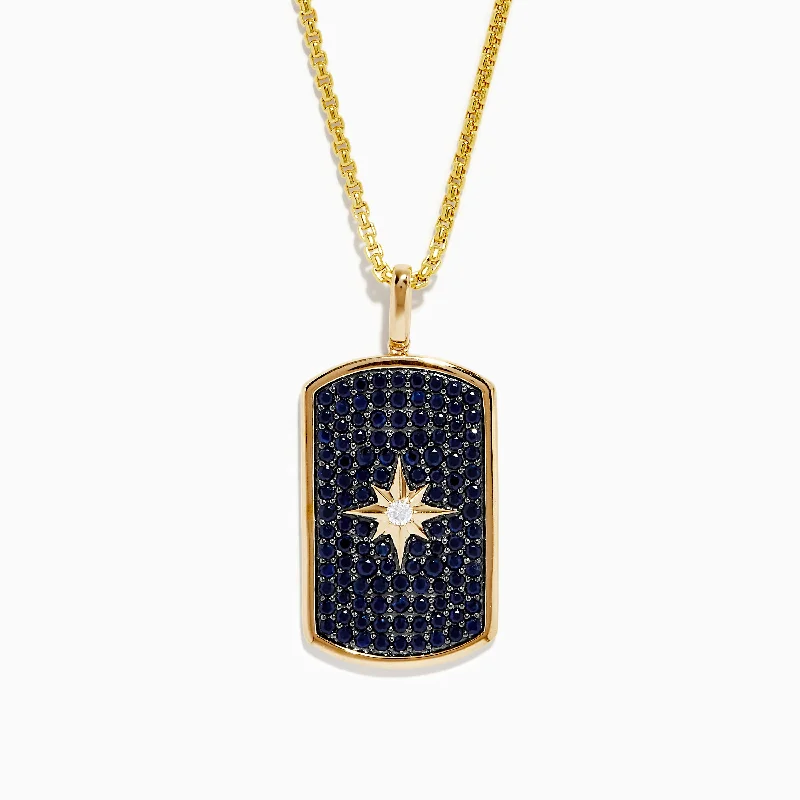 Holiday Jewelry Sale – Perfect Gifts At The Best Prices Men's 14K Yellow Gold Black Sapphire and Diamond Dog Tag Pendant Holiday Jewelry Sale – Perfect Gifts At The Best Prices Men's 14K Yellow Gold Black Sapphire and Diamond Dog Tag Pendant