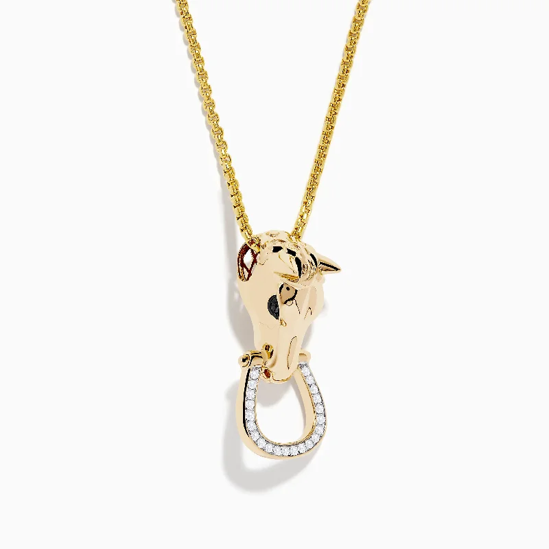 Exclusive Gemstone Jewelry At Special Prices Men's 14K Yellow Gold Diamond Horse Pendant Exclusive Gemstone Jewelry At Special Prices Men's 14K Yellow Gold Diamond Horse Pendant