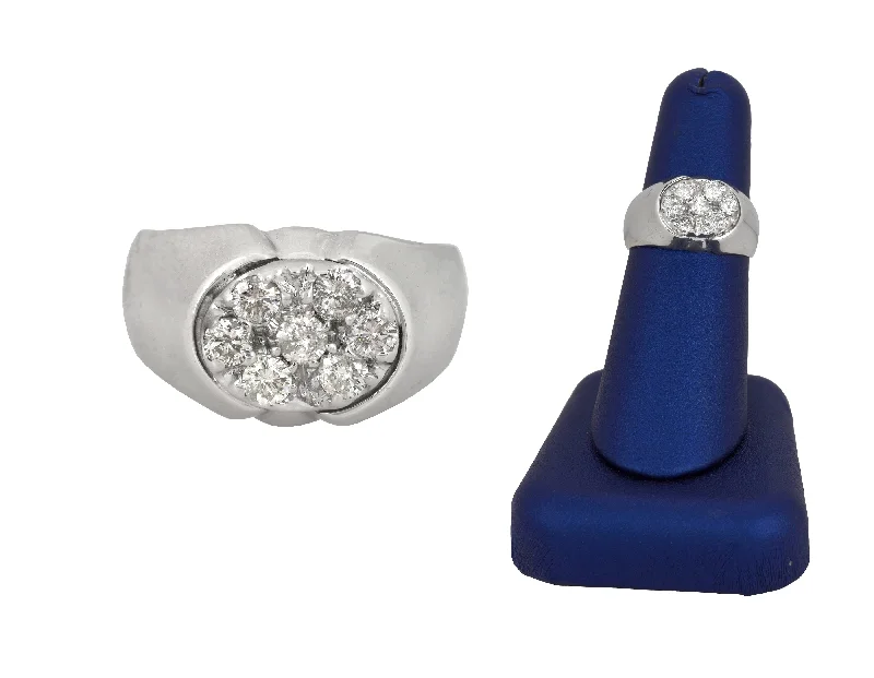 Must-Have Jewelry Pieces At Reduced Prices Men's Estate Solid 14K White Gold 0.63ctw Diamond Cluster Pinky Ring Must-Have Jewelry Pieces At Reduced Prices Men's Estate Solid 14K White Gold 0.63ctw Diamond Cluster Pinky Ring