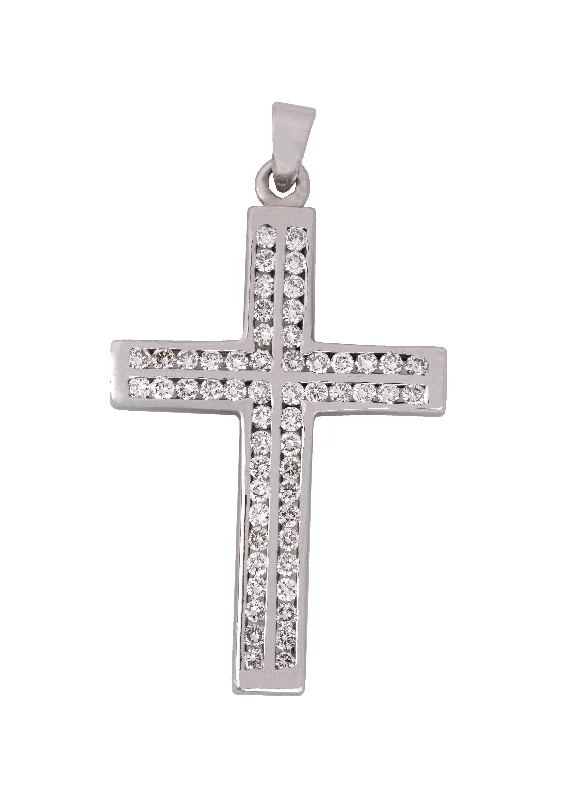 Limited Stock On Premium Jewelry At Low Prices Men's Modern 14K White Gold 2.80ctw Round Cut Diamond Cross Pendant Limited Stock On Premium Jewelry At Low Prices Men's Modern 14K White Gold 2.80ctw Round Cut Diamond Cross Pendant
