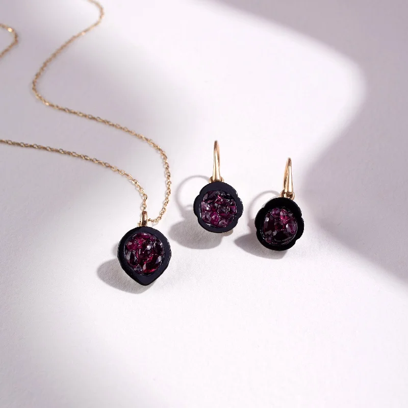 Flash Sale On Stunning Jewelry – Don't Miss Out Tahitian Pearl Geode Earrings & Pendant Set with Ruby Flash Sale On Stunning Jewelry – Don't Miss Out Tahitian Pearl Geode Earrings & Pendant Set with Ruby