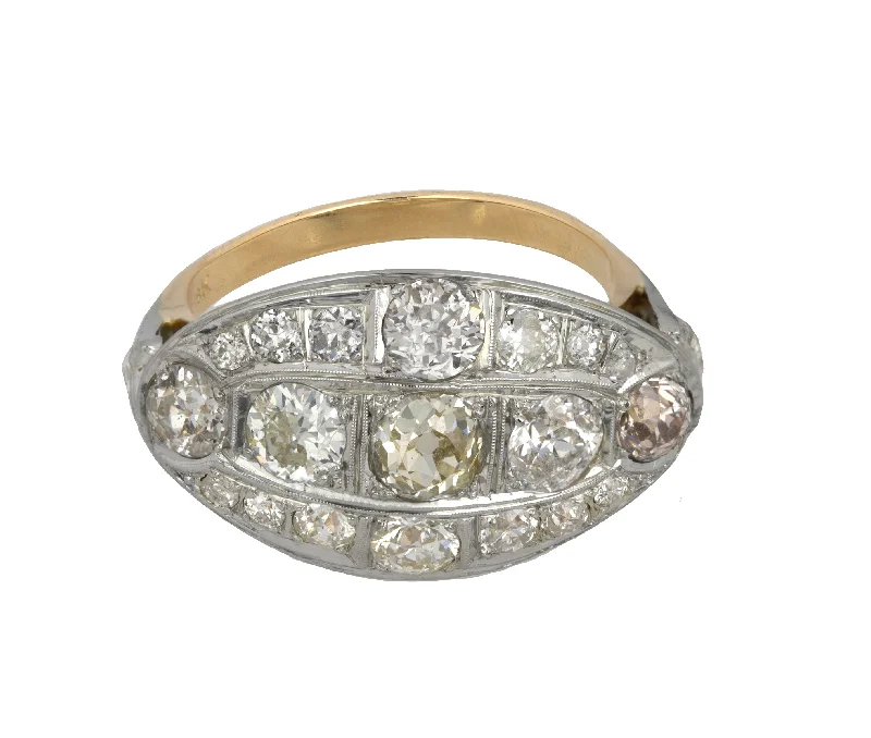 Luxury Jewelry At Unbeatable Discounts Women's Antique Estate 14K-18K Two-Tone Gold 2.91ctw Diamond Cocktail Ring Luxury Jewelry At Unbeatable Discounts Women's Antique Estate 14K-18K Two-Tone Gold 2.91ctw Diamond Cocktail Ring